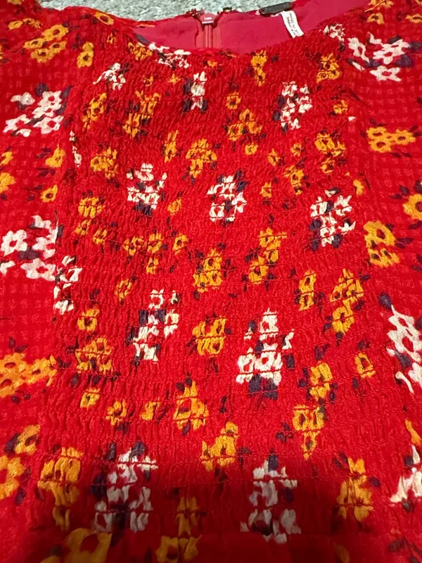 Free People Red flower Dress sz 6 - Image 4