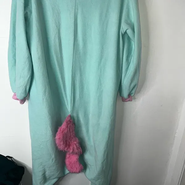 Oversized Critter Costume Aqua and White Onesie Pajamas One Size Fits Most - Image 5