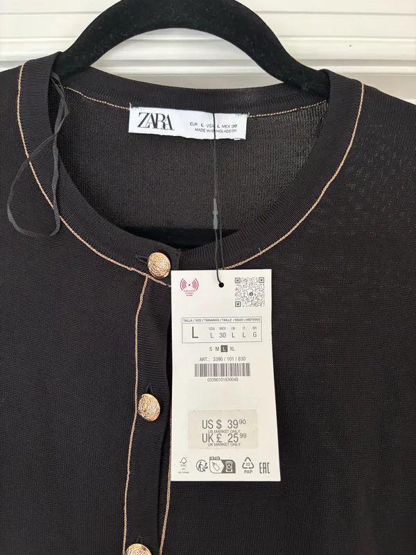 ZARA Black and Gold Cardigan - Image 6