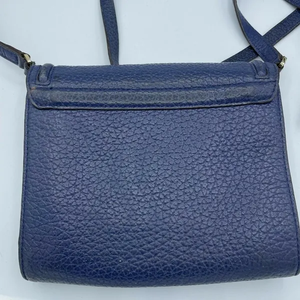 Kate Spade NY Merrick Blue Crossbody Handbag Pebbled Leather Purse Bag Gold - Image 3