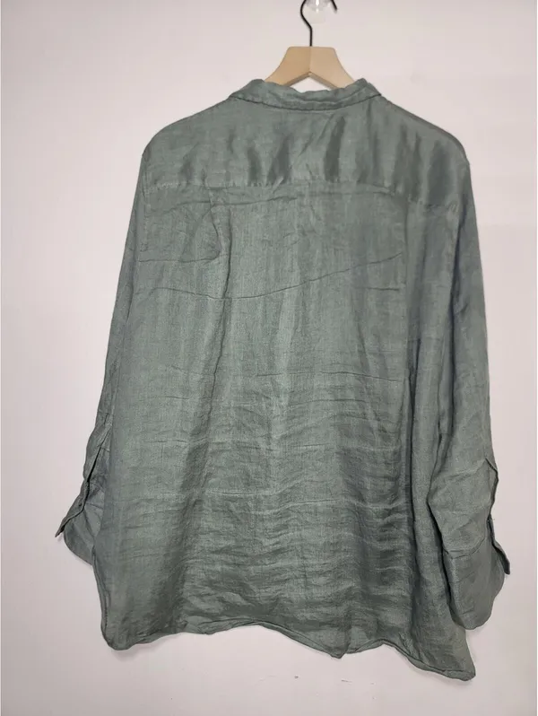 Zara Linen Oversized Shirt Coastal Minimal Sz L Quiet Lux - Image 8
