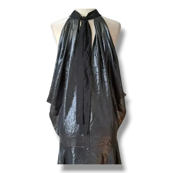 BCBGeneration Metallic Halter Mini Dress‎ Black Silver XS Cocktail Party NWT NEW - Image 7