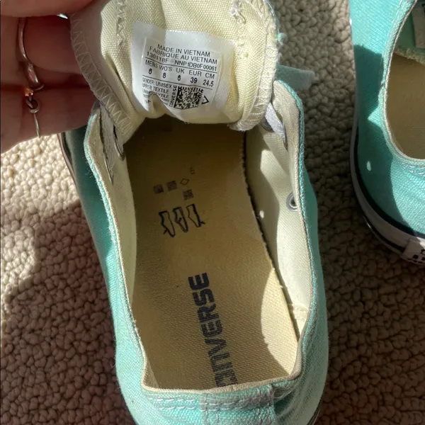 Converse Low Top Sneakers in Teal/Mint Green and White - Image 6
