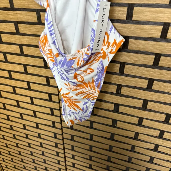 Lucky Purple‎ And Orange Cutout Front One Piece Swimsuit Size Small - Image 7