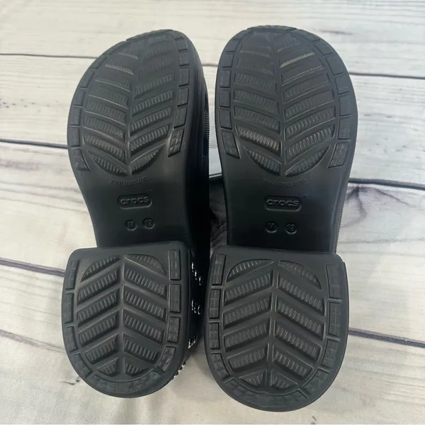 NEW! CROCS SIREN STUDDED CLOGS Black W/ Silver Studs‎ SOLD OUT Men 12 Women 14 - Image 9