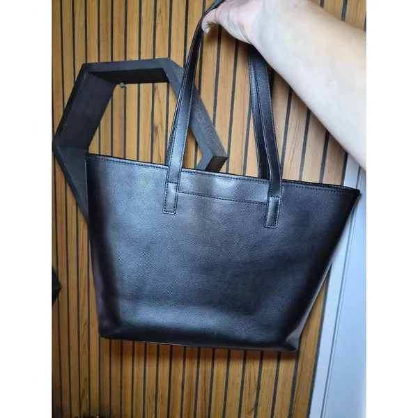 Michael Kors Black Leather Tote Bag Shoulder Purse - Image 2