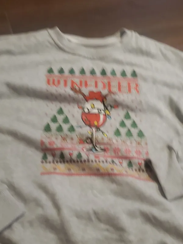 Gray 'WINEDEER' Holiday Graphic Sweatshirt - Image 2