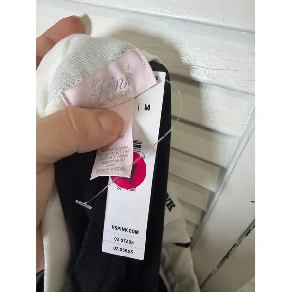 Victoria's Secret Pink On-the-Go Low-Rise Trouser Pants Black Wide Leg M NWT - Image 5