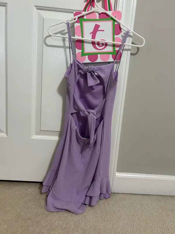 Lucy in the Sky Lavender Sleeveless Bow-Back Dress - Image 5