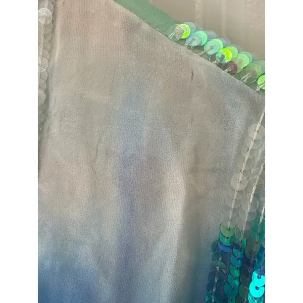 Retrofête Pastel Rainbow Sequin Dessa Maxi Dress‎ XS Long Sleeve Button Front - Image 12
