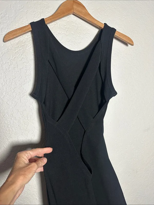 Superdown Revolve High Slit Criss Cross Maxi Dress Open Back Sexy Evening Event - Image 10