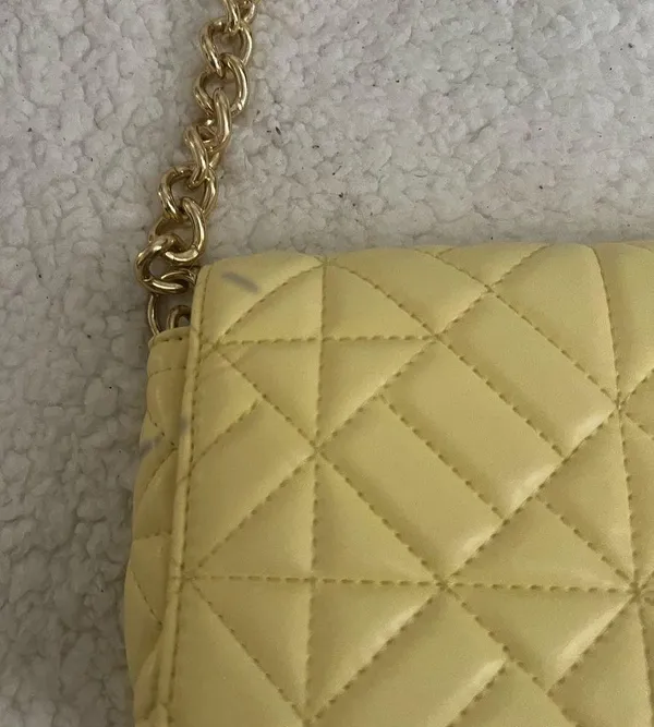 Boutique Yellow Quilted Chain Shoulder Bag - Image 5