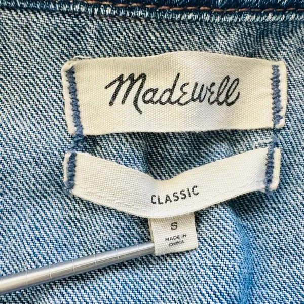 Madewell The Jean Jacket Classic Ladies Size Small Pinter Blue Medium Wash - Image 3
