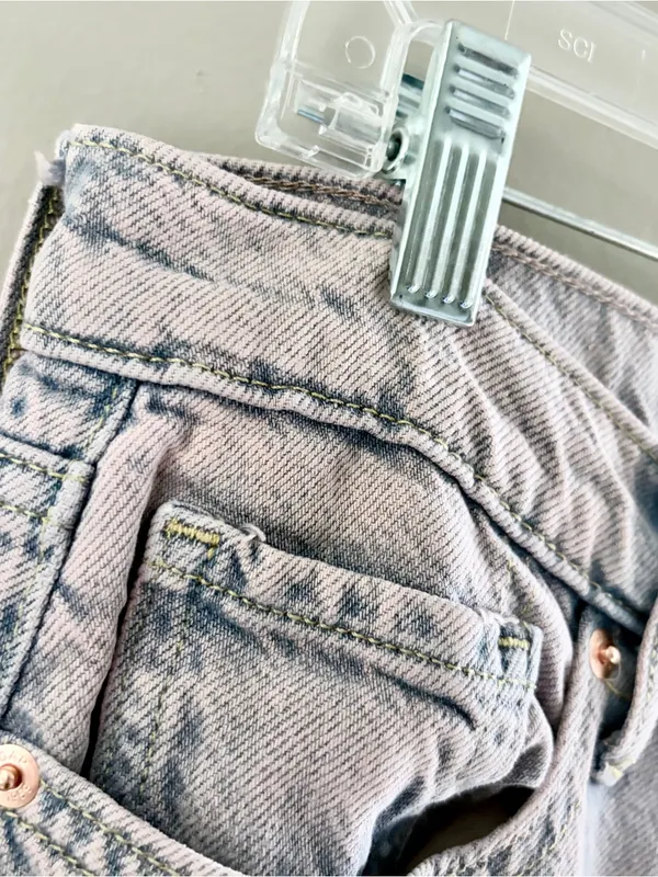 GAP Baggy Mid Rise Ultrasoft Wide Leg Jeans Light Purple Lavender 28 6R - Image 3
