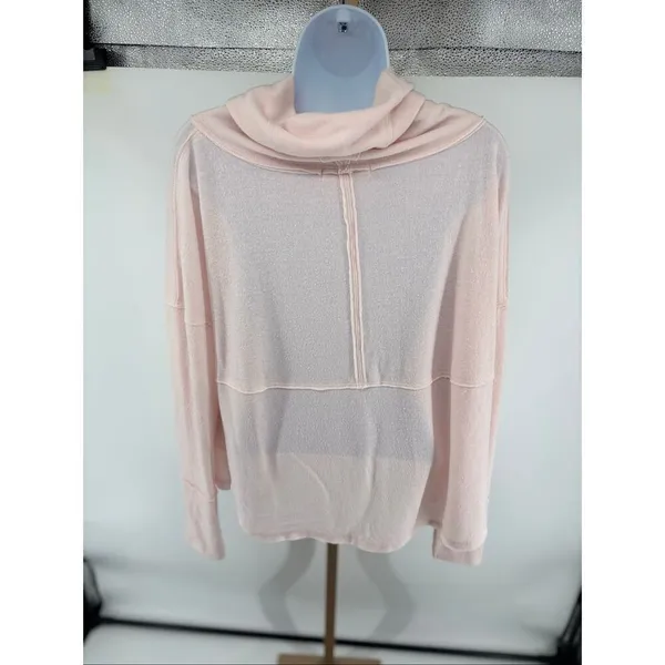 Free People Cozy Time Funnel Slouchy Top Baby Pink Barbie We The Free Size XS - Image 10