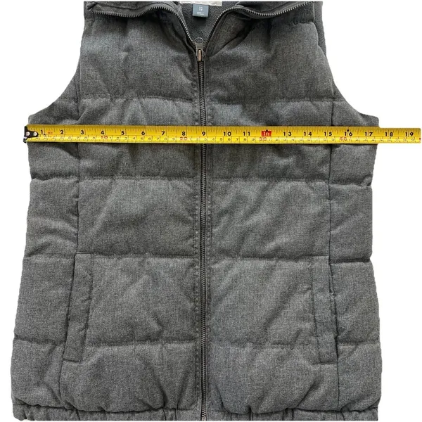 Old Navy Fleece Lined Puffer Vest Womens XS Gray Full Zip Up Insulated Winter - Image 5