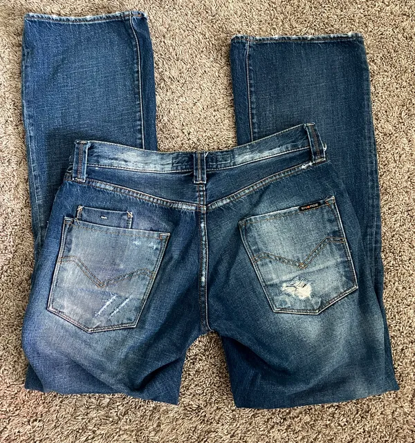 distressed bootcut jeans - Image 4