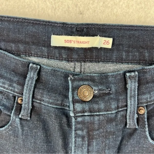 Levi's 505‎ Dark Wash Denim Straight Leg Jean - Image 5