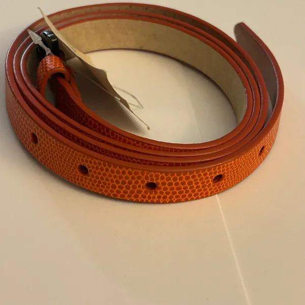 Coldwater Creek Burnt Orange Embossed Skinny Belt XL‎ Misses 18 NEW - Image 9