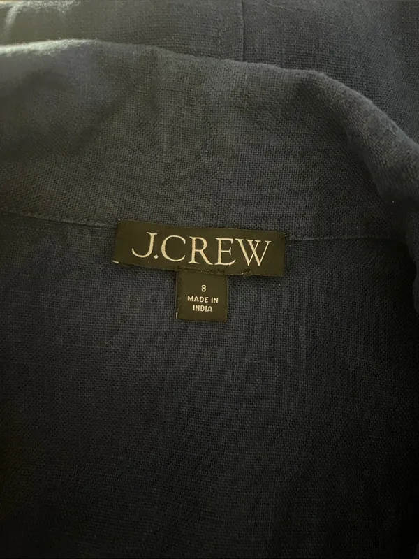 J. Crew Gamine Shirtdress Short-Sleeve Button-Front Dress Size 8 100% Linen - Image 5