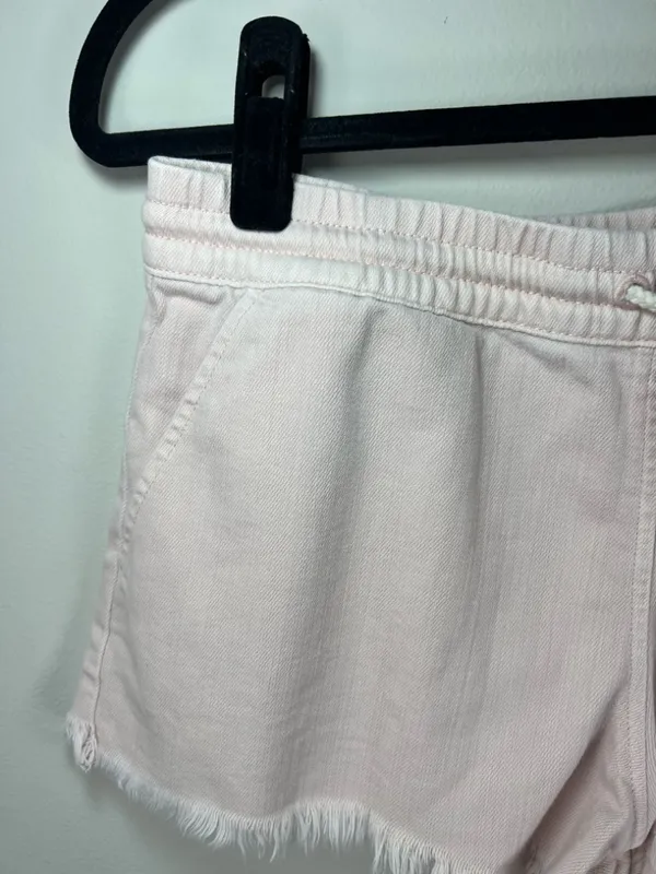 Aerie Pull-On Raw Hem Shorts Pale Pink Pockets Beachy Coastal Vacation Sz Medium - Image 3