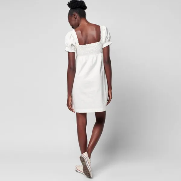 Faherty Ramona smocked white‎ organic cotton dress - Image 2