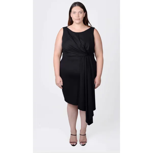 MAYES NYC Sleeveless Draped Black Dress‎ Size 18 Little Black Dress - Image 2