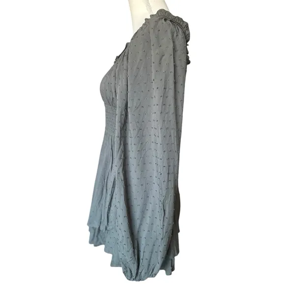 #13 NWOT Urban Outfitters Clip Dot Smocked Long Sleeve Romper in Olive - Image 7