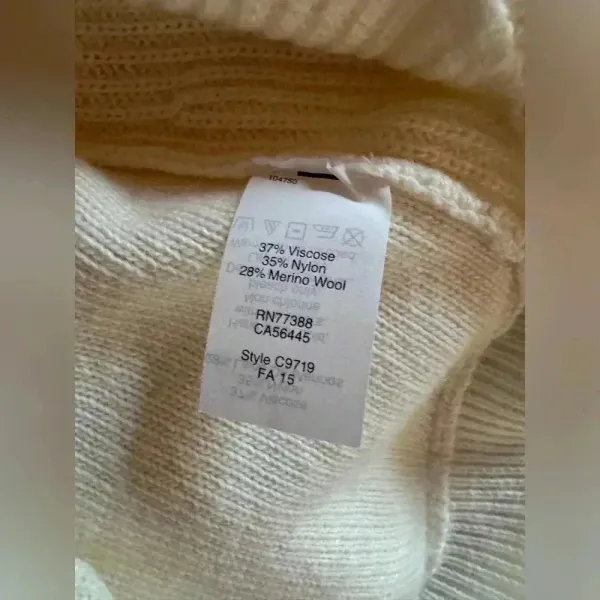 J.crew relaxed merino wool blend crewneck cable cream sweater size small - Image 8