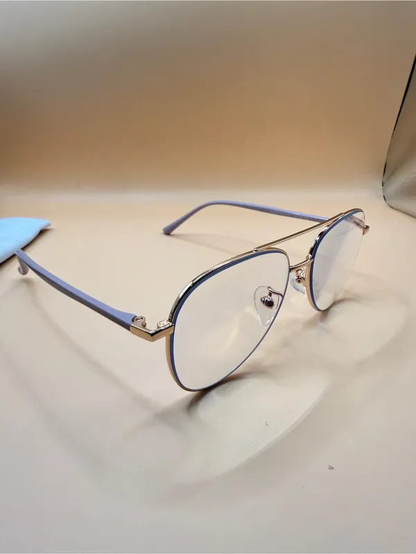 ZEELool Lightweight Gold Aviator Glasses Frame, Unknown prescription - Image 3