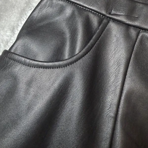 New LuLaRoe Elegant Womens Size Large Avery Skirt Black Faux Leather Midi Career - Image 7