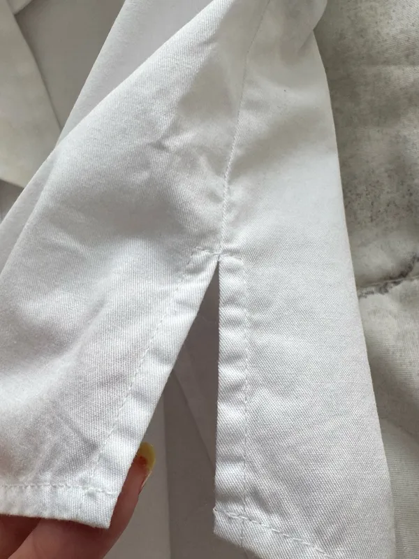 RTA Leia Strapless White cotton Tie-Front button up Bustier Top blouse, size S - Image 14