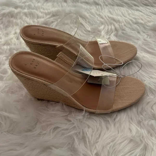 A New Day Ansel Double Band Open Toe Wedge Heels Size 7.5 - Image 5