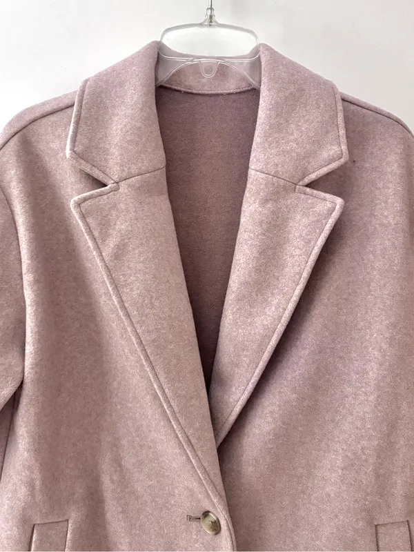 Old Navy Soft-Brushed Long Overcoat Mauve Pink Womens Small Winter Coat - Image 5