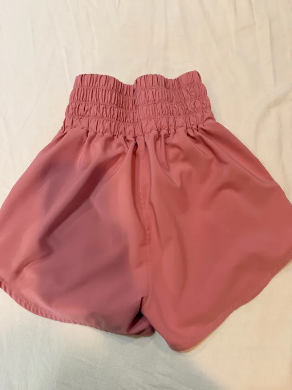 Nike Dri-FIT Pink Smocked High Rise Running Shorts XS - Image 2