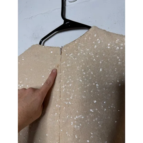 Dress the Population Lara Sequin Cutout Maxi Dress Womens XS Tan Cream - Image 8