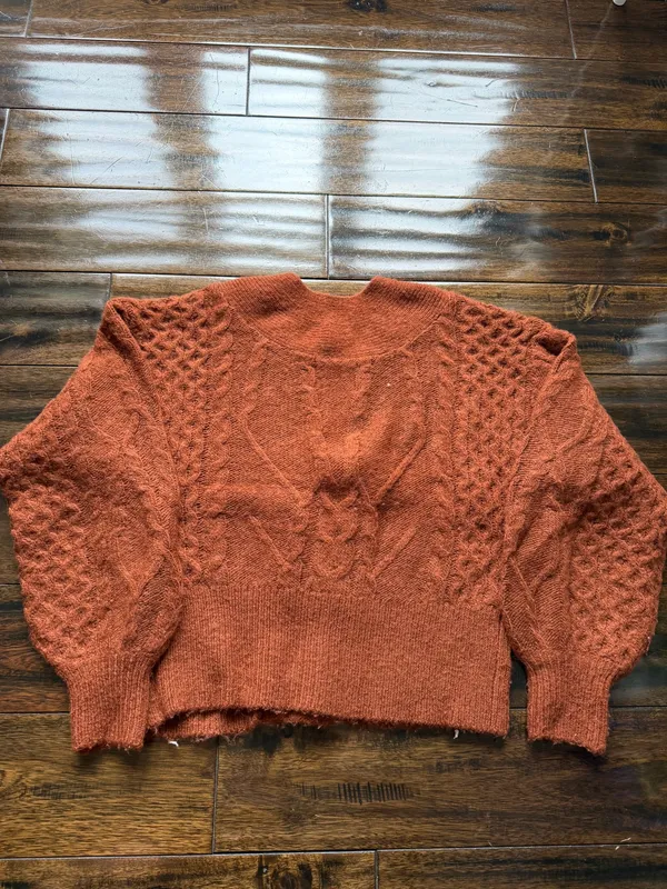 Abercrombie Rust Cable Wool Cardigan - Image 5