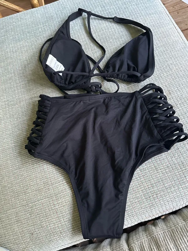NWOT L*Space Lexie high waist bikini set black small - Image 3
