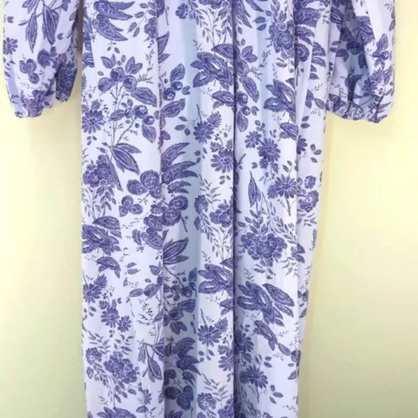 HILL HOUSE‎ The Simone Midi Dress Lilac Purple Tonal Floral MED NWT Boho Cottage - Image 9