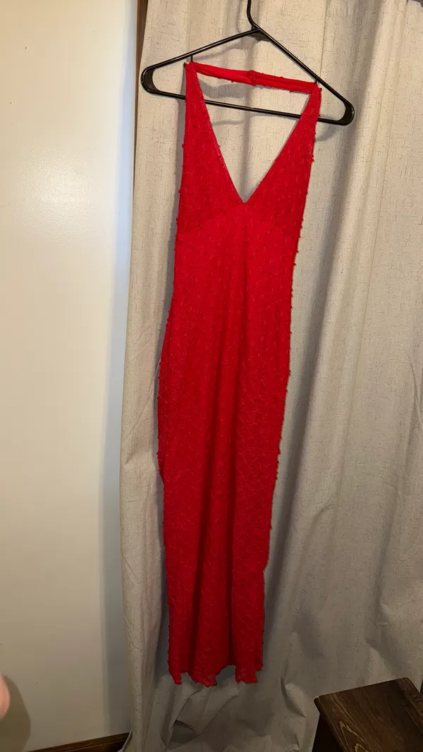 SheIn Red textured halter top dress - Image 2