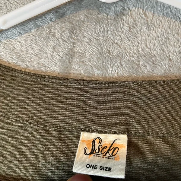 Sseko One Size Olive Green Linen Blend Long Duster Open Front Lagenlook New - Image 7