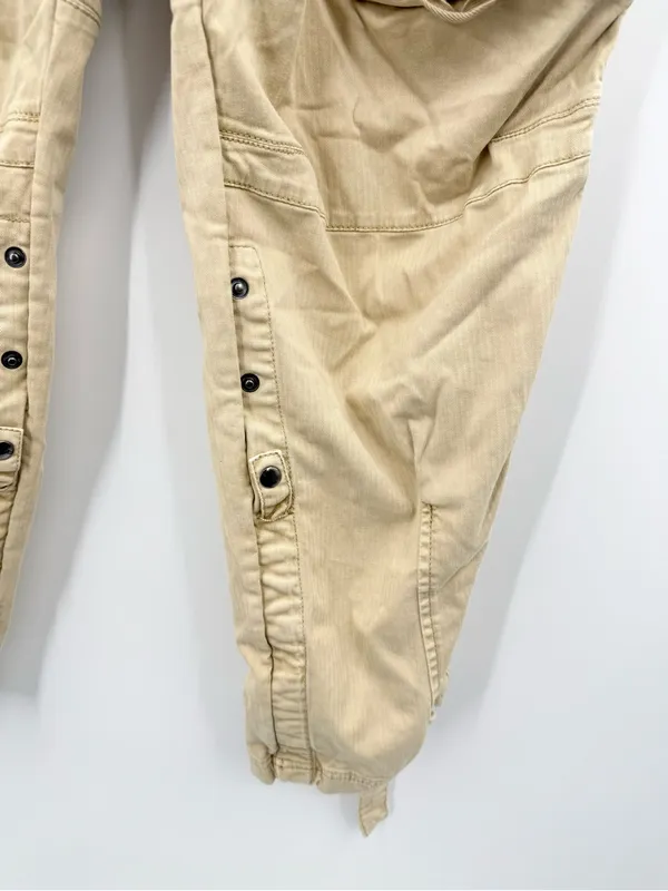 Free People Women's Can't Compare Slouch Cargo Pants Tan Size Large - Image 5