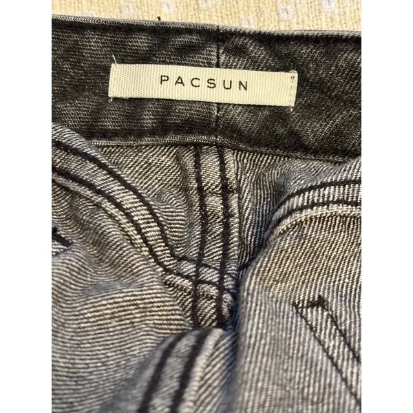 PacSun Mom Jeans Size 26 Black Gray Wash High Rise Straight Leg - Image 9
