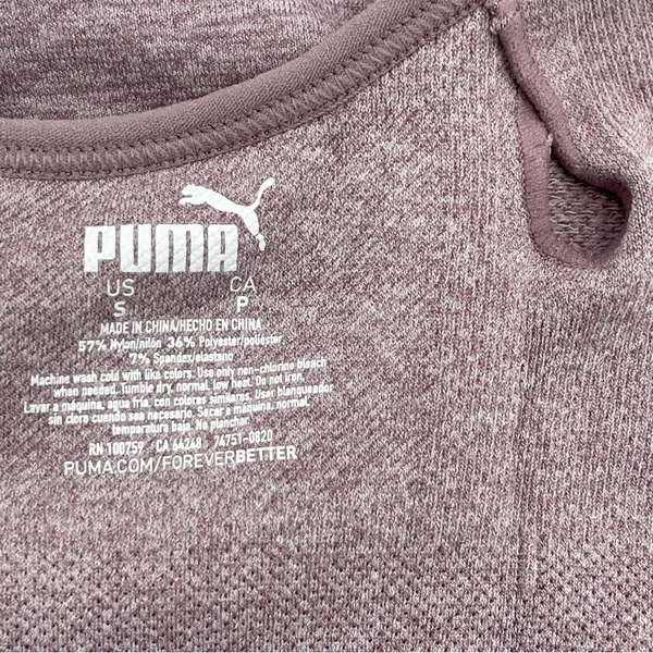 Puma Sports Bra‎ Adjustable Straps Mauve Yoga Gym Wear Size Small - Image 7