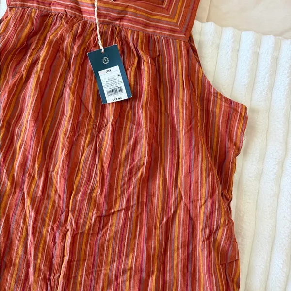 NWT Universal Thread Striped Orange Sleeveless Top - Image 2