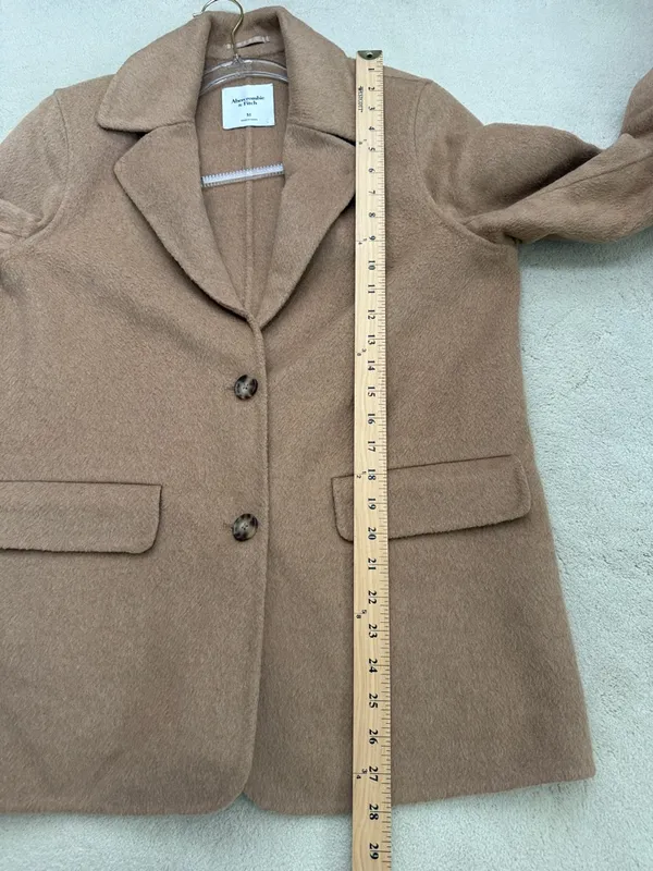 Abercrombie & Fitch Camel Heavy-weight Wool Blend Blazer Coat Size Medium NWT - Image 7