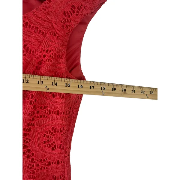 Adrianna Papell Women's Size 8 Coral‎ Pink Sheath Knee High Dress - Image 7