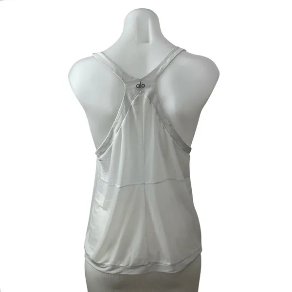 Alo Yoga Women's White V Neck Sleeveless Sports Athletic Activewear Tank Top M - Image 4