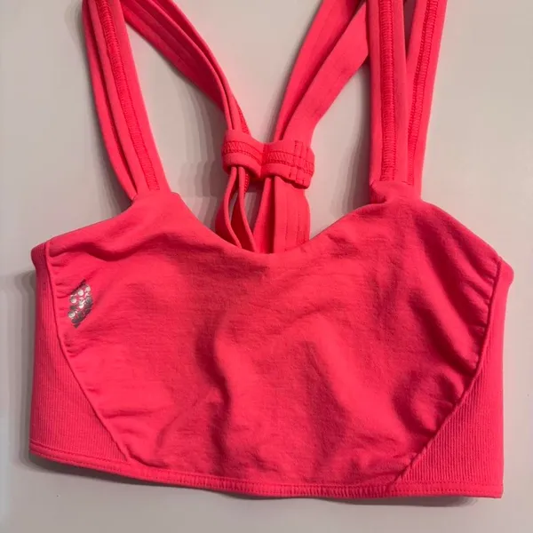 Free People Movement On The Radar Sports Bra Neon Coral Size XS/S‎ NWOT MSRP $48 - Image 4