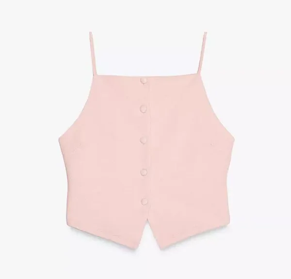 ZARA Elegant Pink Button-Up Women's Top - Image 6